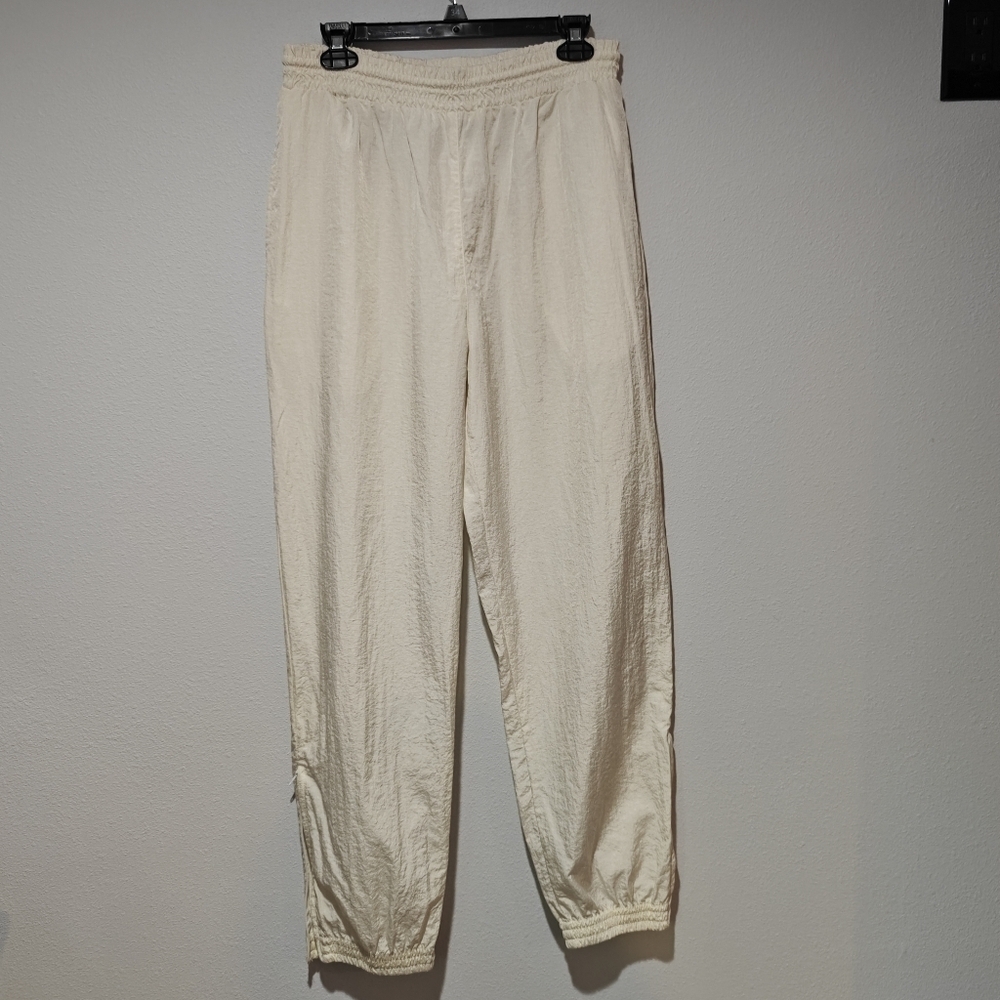 Vintage 90s Parachute Pants Large White Windbreaker Lightweight - Picture 2 of 13